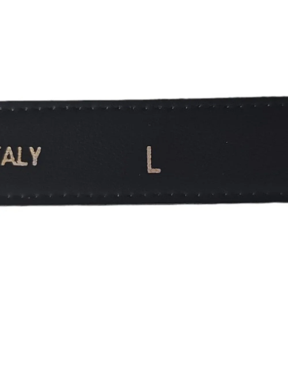 Italian Leather Belt Women’s L Black Gold Buckle Made in Italy Quiet Luxury
